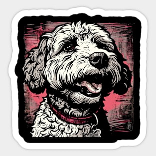 Retro Art Goldendoodle Dog Lover Sticker